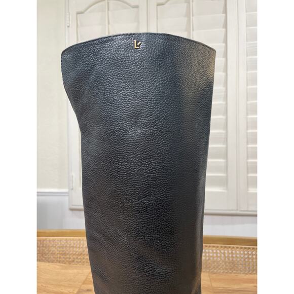 Larroudé Knee-High Equestrian Style Boots Black Leather Size 6.5 NWOB Inside Zip - Picture 15 of 16